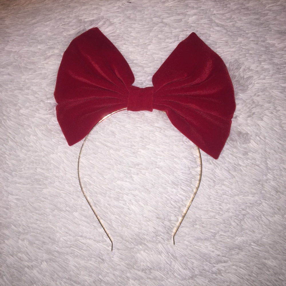 Super Cute Red Velvet Bow Headband